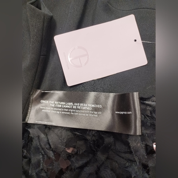 JS Collections NWT Sia Ruffle Skirt Black Gown Size 4 - Picture 10 of 10